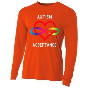 Autism Pro Acceptance Infinity Symbol For Neurodiversity Gift Cooling Performance Long Sleeve Crew