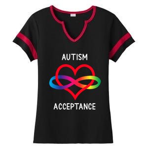 Autism Pro Acceptance Infinity Symbol For Neurodiversity Gift Ladies Halftime Notch Neck Tee