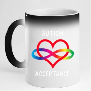 Autism Pro Acceptance Infinity Symbol For Neurodiversity Gift 11oz Black Color Changing Mug