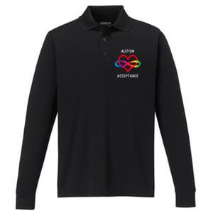 Autism Pro Acceptance Infinity Symbol For Neurodiversity Gift Performance Long Sleeve Polo