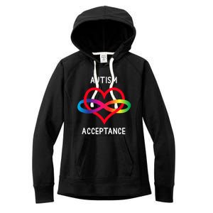 Autism Pro Acceptance Infinity Symbol For Neurodiversity Gift Women's Fleece Hoodie