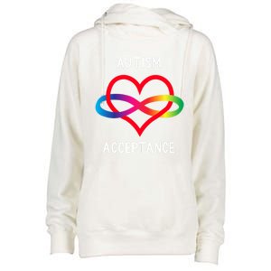 Autism Pro Acceptance Infinity Symbol For Neurodiversity Gift Womens Funnel Neck Pullover Hood