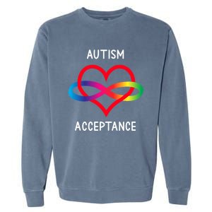 Autism Pro Acceptance Infinity Symbol For Neurodiversity Gift Garment-Dyed Sweatshirt