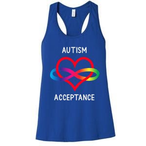 Autism Pro Acceptance Infinity Symbol For Neurodiversity Gift Women's Racerback Tank