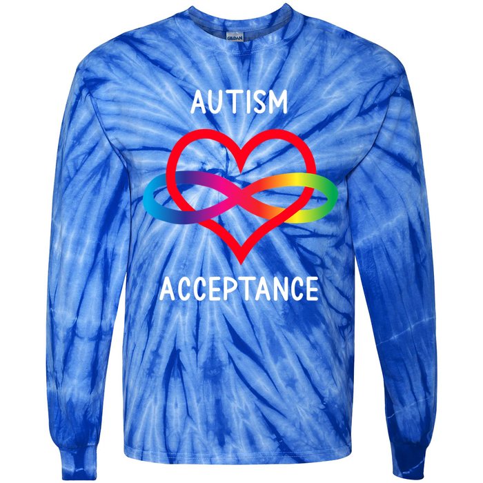 Autism Pro Acceptance Infinity Symbol For Neurodiversity Gift Tie-Dye Long Sleeve Shirt