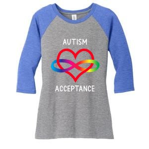 Autism Pro Acceptance Infinity Symbol For Neurodiversity Gift Women's Tri-Blend 3/4-Sleeve Raglan Shirt