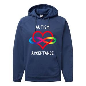 Autism Pro Acceptance Infinity Symbol For Neurodiversity Gift Performance Fleece Hoodie