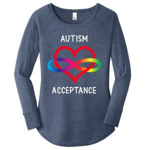 Autism Pro Acceptance Infinity Symbol For Neurodiversity Gift Women's Perfect Tri Tunic Long Sleeve Shirt