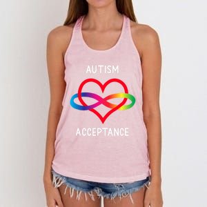 Autism Pro Acceptance Infinity Symbol For Neurodiversity Gift Women's Knotted Racerback Tank