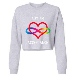 Autism Pro Acceptance Infinity Symbol For Neurodiversity Gift Cropped Pullover Crew