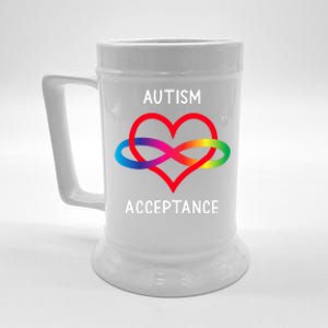 Autism Pro Acceptance Infinity Symbol For Neurodiversity Gift Beer Stein