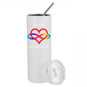 Autism Pro Acceptance Infinity Symbol For Neurodiversity Gift Stainless Steel Tumbler