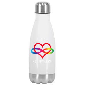 Autism Pro Acceptance Infinity Symbol For Neurodiversity Gift Stainless Steel Insulated Water Bottle