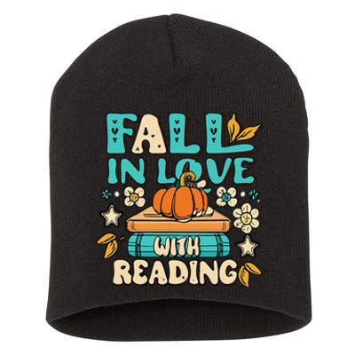 Autumn Pumpkins and Teachers Fall in Love with Reading Short Acrylic Beanie