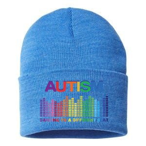 Autism Puzzle Autism Awareness Dancing To A Different Beat Meaningful Gift Sustainable Knit Beanie