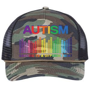 Autism Puzzle Autism Awareness Dancing To A Different Beat Meaningful Gift Retro Rope Trucker Hat Cap