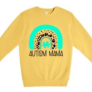 Autism Puzzle Awareness Mama Mom Son Daughter Nonverbal Gift Premium Crewneck Sweatshirt