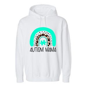 Autism Puzzle Awareness Mama Mom Son Daughter Nonverbal Gift Garment-Dyed Fleece Hoodie