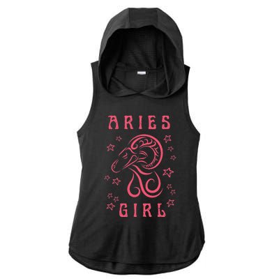 Aries Personality Astrology Zodiac Sign Horoscope Ladies PosiCharge Tri-Blend Wicking Draft Hoodie Tank