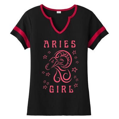 Aries Personality Astrology Zodiac Sign Horoscope Ladies Halftime Notch Neck Tee