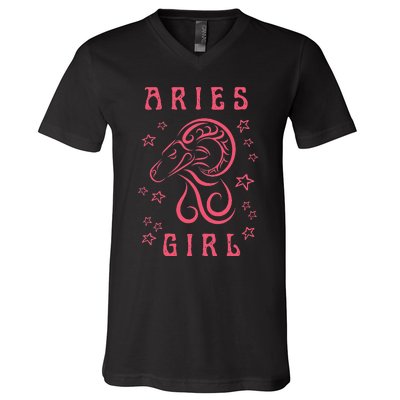 Aries Personality Astrology Zodiac Sign Horoscope V-Neck T-Shirt