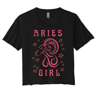 Aries Personality Astrology Zodiac Sign Horoscope Women's Crop Top Tee