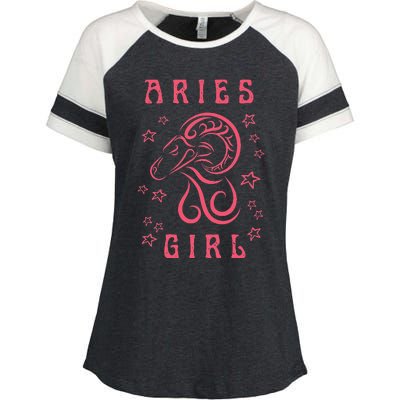 Aries Personality Astrology Zodiac Sign Horoscope Enza Ladies Jersey Colorblock Tee