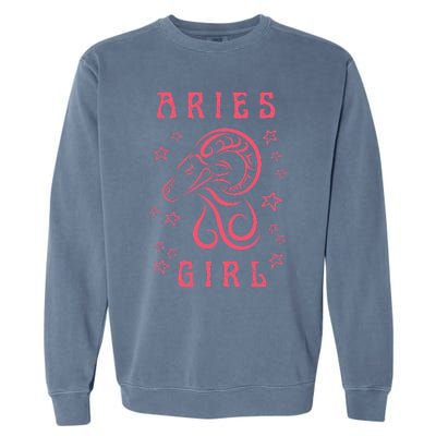 Aries Personality Astrology Zodiac Sign Horoscope Garment-Dyed Sweatshirt