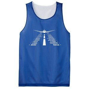 Airplane Phonetic Alphabet Airline Pilot Aviation Lover Mesh Reversible Basketball Jersey Tank