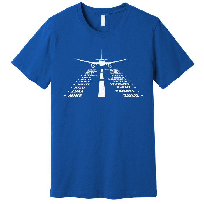 Airplane Phonetic Alphabet Airline Pilot Aviation Lover Premium T-Shirt