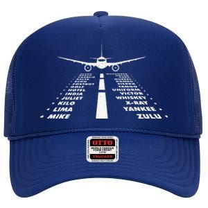 Airplane Phonetic Alphabet Airline Pilot Aviation Lover High Crown Mesh Back Trucker Hat