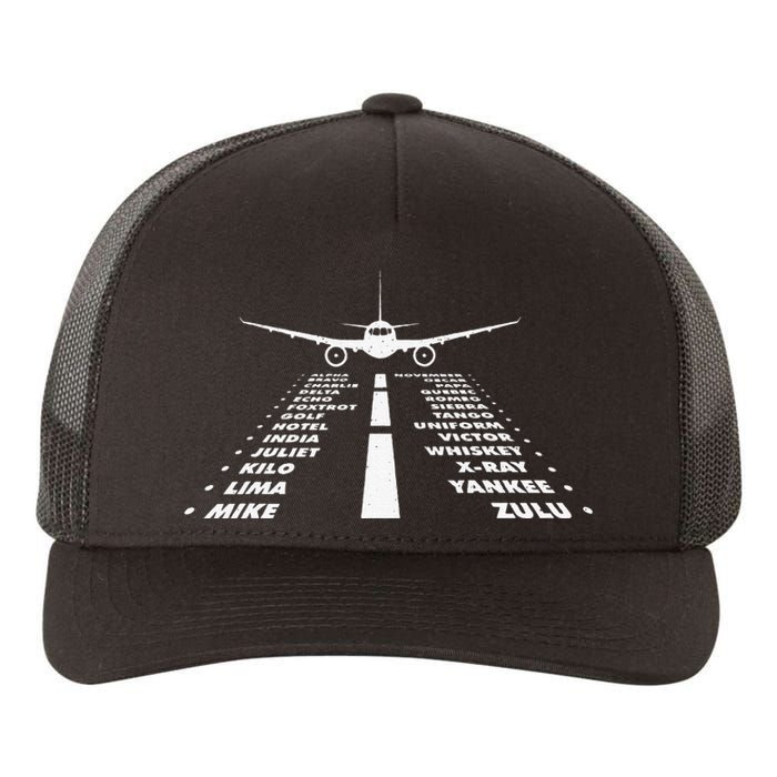 Airplane Phonetic Alphabet Airline Pilot Aviation Lover Yupoong Adult 5-Panel Trucker Hat