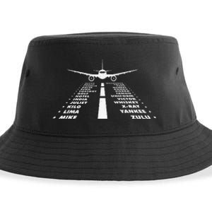 Airplane Phonetic Alphabet Airline Pilot Aviation Lover Sustainable Bucket Hat