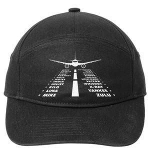 Airplane Phonetic Alphabet Airline Pilot Aviation Lover 7-Panel Snapback Hat