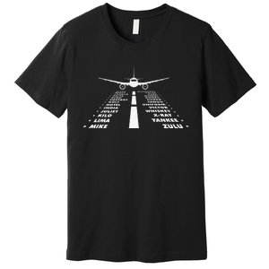 Airplane Phonetic Alphabet Airline Pilot Aviation Lover Premium T-Shirt