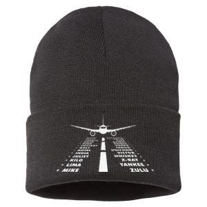 Airplane Phonetic Alphabet Airline Pilot Aviation Lover Sustainable Knit Beanie