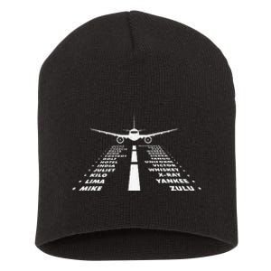 Airplane Phonetic Alphabet Airline Pilot Aviation Lover Short Acrylic Beanie