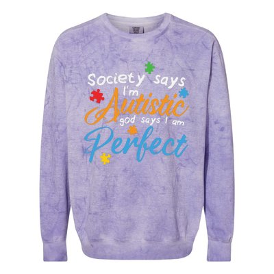 Autism Perfect Autism Awareness, Autism Puzzle Colorblast Crewneck Sweatshirt