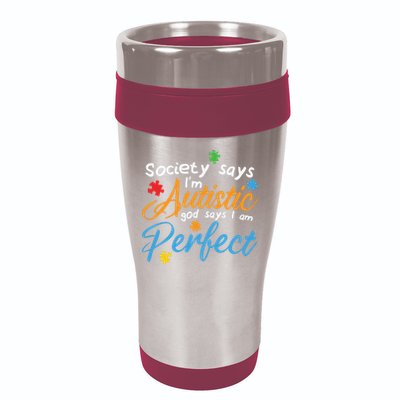 Autism Perfect Autism Awareness, Autism Puzzle 16oz Travel Tumbler