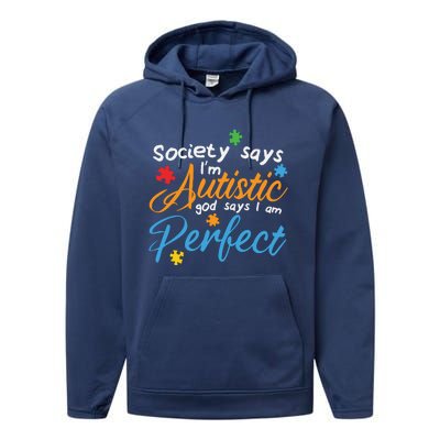 Autism Perfect Autism Awareness, Autism Puzzle Performance Fleece Hoodie