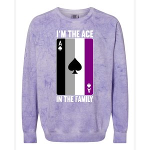 Asexual Pride Asexuality Awareness Im The Ace In The Family Cool Gift Colorblast Crewneck Sweatshirt