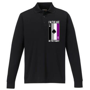 Asexual Pride Asexuality Awareness Im The Ace In The Family Cool Gift Performance Long Sleeve Polo