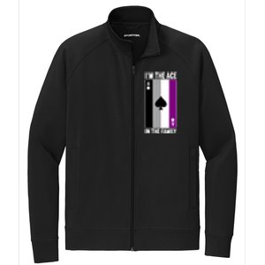 Asexual Pride Asexuality Awareness Im The Ace In The Family Cool Gift Stretch Full-Zip Cadet Jacket