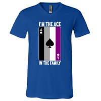 Asexual Pride Asexuality Awareness Im The Ace In The Family Cool Gift V-Neck T-Shirt