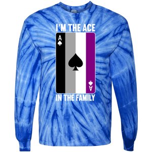 Asexual Pride Asexuality Awareness Im The Ace In The Family Cool Gift Tie-Dye Long Sleeve Shirt