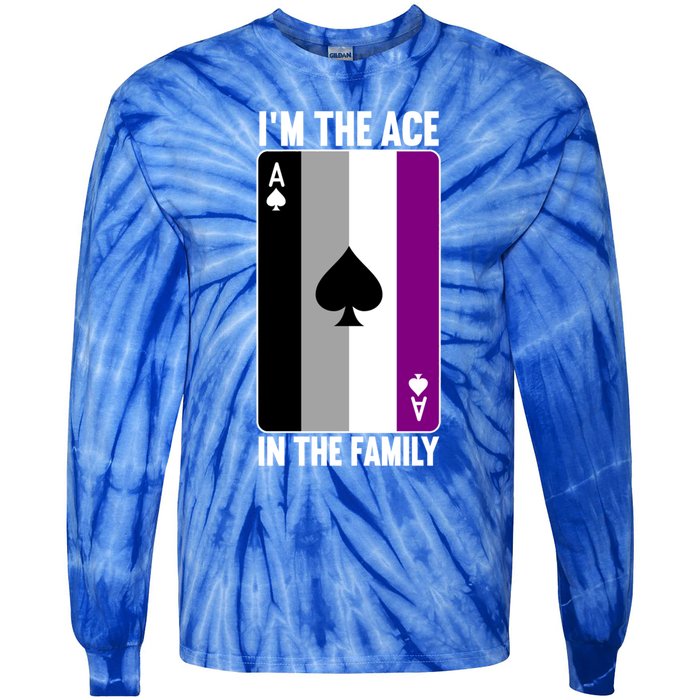 Asexual Pride Asexuality Awareness Im The Ace In The Family Cool Gift Tie-Dye Long Sleeve Shirt