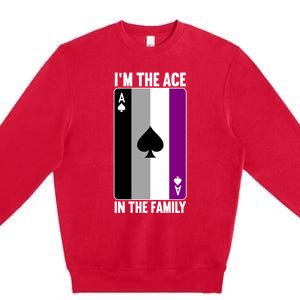 Asexual Pride Asexuality Awareness Im The Ace In The Family Cool Gift Premium Crewneck Sweatshirt