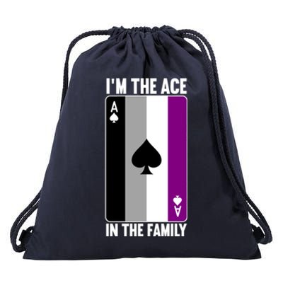 Asexual Pride Asexuality Awareness Im The Ace In The Family Cool Gift Drawstring Bag