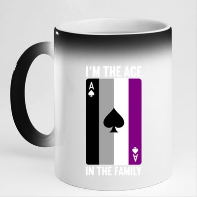 Asexual Pride Asexuality Awareness Im The Ace In The Family Gift 11oz Black Color Changing Mug