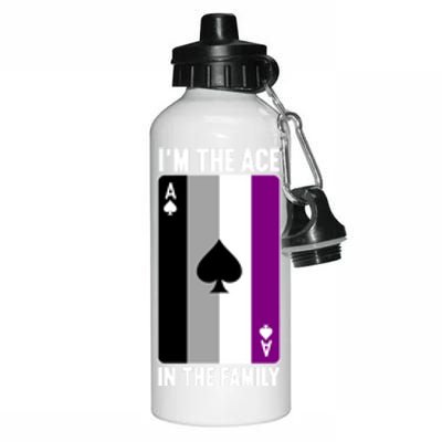 Asexual Pride Asexuality Awareness Im The Ace In The Family Gift Aluminum Water Bottle